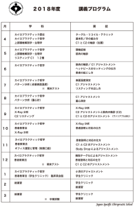 2018年度　講義プログラム